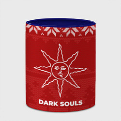 Кружка 3D Новогодний Dark Souls, цвет: 3D-белый + синий — фото 2