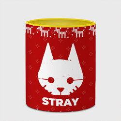 Кружка 3D Новогодний Stray с оленями, цвет: 3D-белый + желтый — фото 2