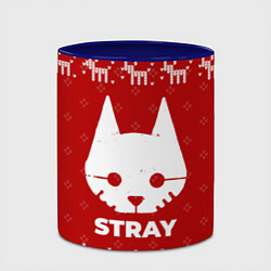 Кружка 3D Новогодний Stray с оленями, цвет: 3D-белый + синий — фото 2