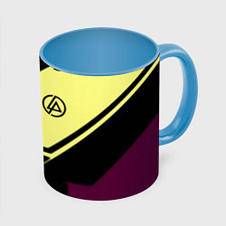 Кружка 3D Linkin park geometry steel, цвет: 3D-белый + небесно-голубой