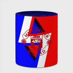 Кружка 3D Манчестер юнайтед геомтерия, цвет: 3D-белый + синий — фото 2