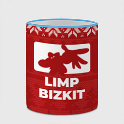 Кружка 3D Новогодний Limp Bizkit, цвет: 3D-небесно-голубой кант — фото 2
