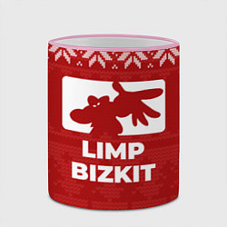 Кружка 3D Новогодний Limp Bizkit, цвет: 3D-розовый кант — фото 2