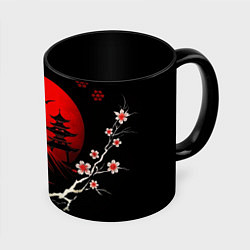 Кружка 3D Japan red black nature, цвет: 3D-белый + черный
