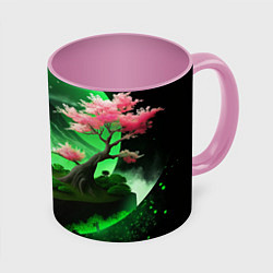 Кружка 3D Green nature Japan, цвет: 3D-белый + розовый