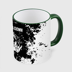 Кружка 3D System of a Down рок пес, цвет: 3D-зеленый кант