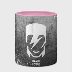 Кружка 3D David Bowie - grey gradient, цвет: 3D-белый + розовый — фото 2