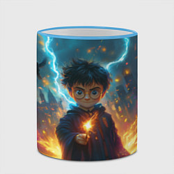 Кружка 3D Гарри Поттер с волшебной палочкой, цвет: 3D-небесно-голубой кант — фото 2