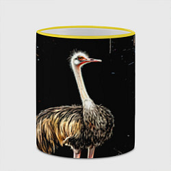 Кружка 3D Страус, цвет: 3D-желтый кант — фото 2