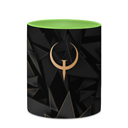 Кружка 3D Quake golden poly, цвет: 3D-белый + светло-зеленый — фото 2