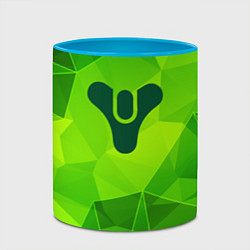 Кружка 3D Destiny green poly, цвет: 3D-белый + небесно-голубой — фото 2