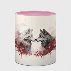 Кружка 3D Wolfs love, цвет: 3D-белый + розовый — фото 2