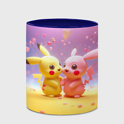 Кружка 3D Желтые и розовый Пикачу, цвет: 3D-белый + синий — фото 2