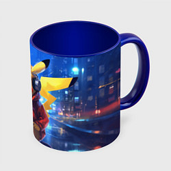 Кружка 3D Диджей Пикачу, цвет: 3D-белый + синий