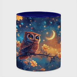 Кружка 3D Сова на ветке, цвет: 3D-белый + синий — фото 2