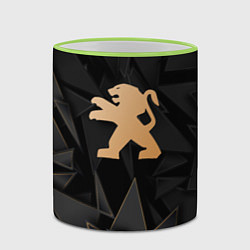 Кружка 3D Peugeot golden poly, цвет: 3D-светло-зеленый кант — фото 2