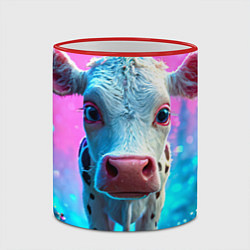 Кружка 3D Коровка в сказочном лесу, цвет: 3D-красный кант — фото 2