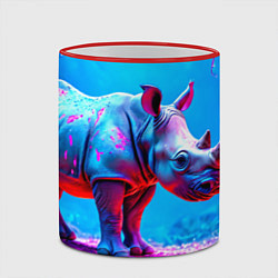 Кружка 3D Носорог в сказачном лесу, цвет: 3D-красный кант — фото 2