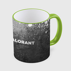 Кружка 3D Valorant - grey gradient по-горизонтали, цвет: 3D-светло-зеленый кант