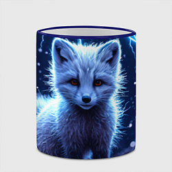 Кружка 3D Песец в разрядах молний, цвет: 3D-синий кант — фото 2