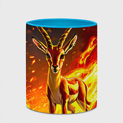 Кружка 3D Газель в огне, цвет: 3D-белый + небесно-голубой — фото 2