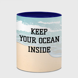 Кружка 3D Keep your ocean inside, цвет: 3D-белый + синий — фото 2