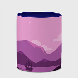 Кружка 3D Горное озеро, цвет: 3D-белый + синий — фото 2
