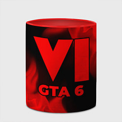 Кружка 3D GTA 6 - red gradient, цвет: 3D-белый + красный — фото 2