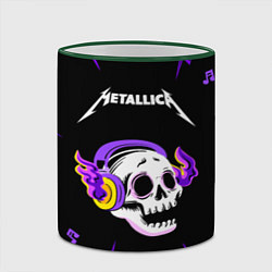 Кружка 3D Metallica неоновый череп, цвет: 3D-зеленый кант — фото 2