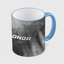 Кружка 3D Honda - grey gradient по-горизонтали, цвет: 3D-небесно-голубой кант
