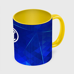 Кружка 3D Inter blue poly, цвет: 3D-белый + желтый