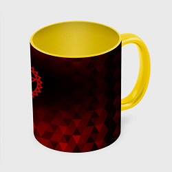 Кружка 3D Black Butler red poly, цвет: 3D-белый + желтый