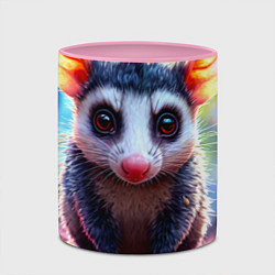 Кружка 3D Опоссум в лесу, цвет: 3D-белый + розовый — фото 2