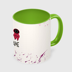 Кружка 3D Играй в кальмара, цвет: 3D-белый + светло-зеленый