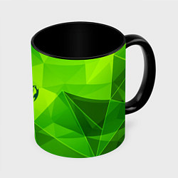 Кружка 3D Scorpions green poly, цвет: 3D-белый + черный