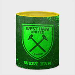 Кружка 3D West Ham - green gradient, цвет: 3D-белый + желтый — фото 2