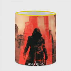 Кружка 3D Assassins Creed black ninja, цвет: 3D-желтый кант — фото 2
