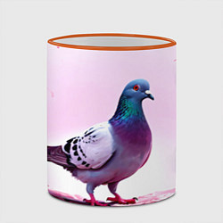 Кружка 3D Голубь в розовом, цвет: 3D-оранжевый кант — фото 2