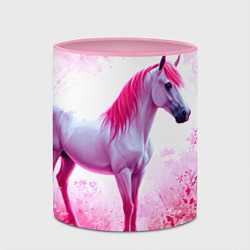 Кружка 3D Белая лошадь с розовой гривой, цвет: 3D-белый + розовый — фото 2