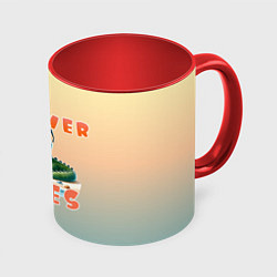 Кружка 3D Крокодил на пляже, цвет: 3D-белый + красный