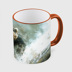 Кружка 3D Медвежья доблесть, цвет: 3D-оранжевый кант