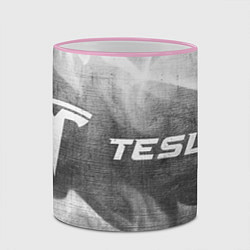 Кружка 3D Tesla - grey gradient по-горизонтали, цвет: 3D-розовый кант — фото 2