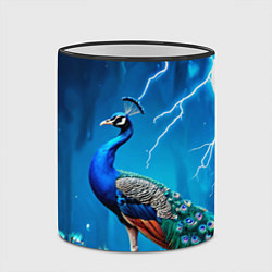 Кружка 3D Павлин и молния, цвет: 3D-черный кант — фото 2
