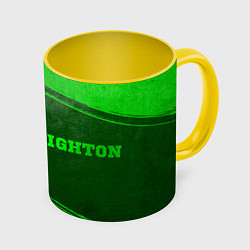 Кружка 3D Brighton - green gradient по-горизонтали, цвет: 3D-белый + желтый
