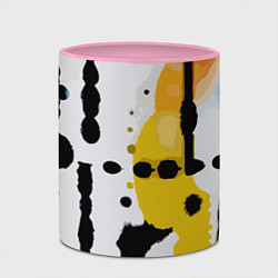 Кружка 3D Цветная абстракция - минимализм, цвет: 3D-белый + розовый — фото 2