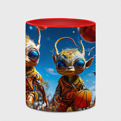 Кружка 3D Инопланетный баскетбол, цвет: 3D-белый + красный — фото 2