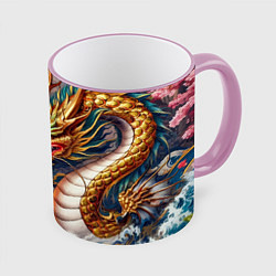 Кружка 3D Dragon tattoo - irezumi, цвет: 3D-розовый кант