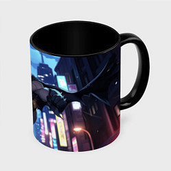 Кружка 3D Бэтмен в полете, цвет: 3D-белый + черный