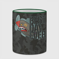 Кружка 3D Лучший день в жизни, цвет: 3D-зеленый кант — фото 2