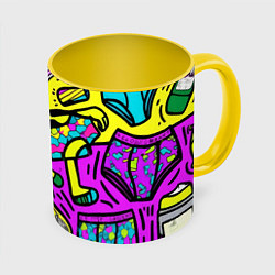 Кружка 3D Стандартные подарки мужчинам, цвет: 3D-белый + желтый
